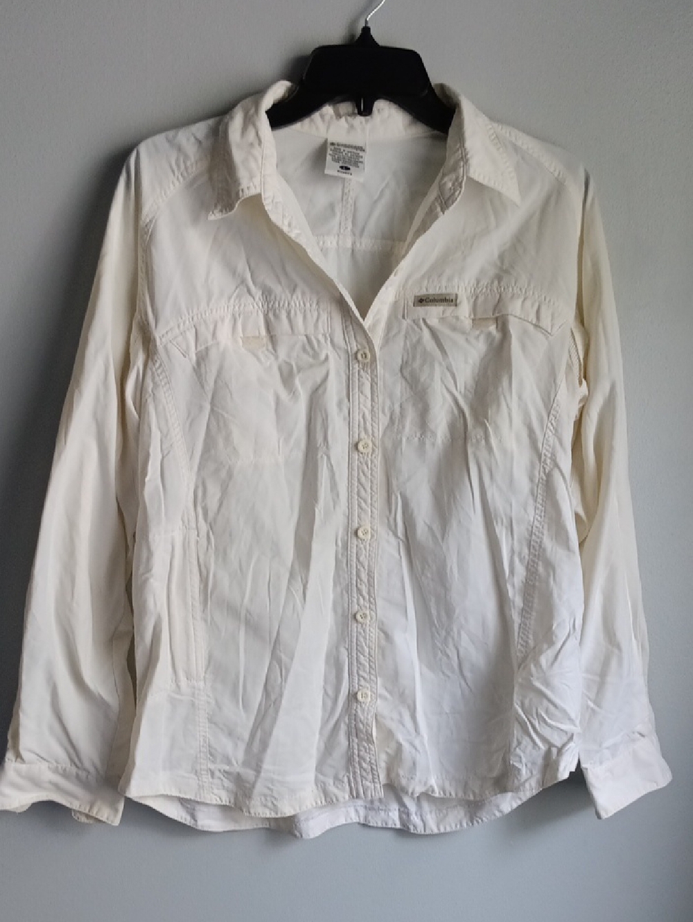 Columbia Cream Button-Up Outdoor Shirt